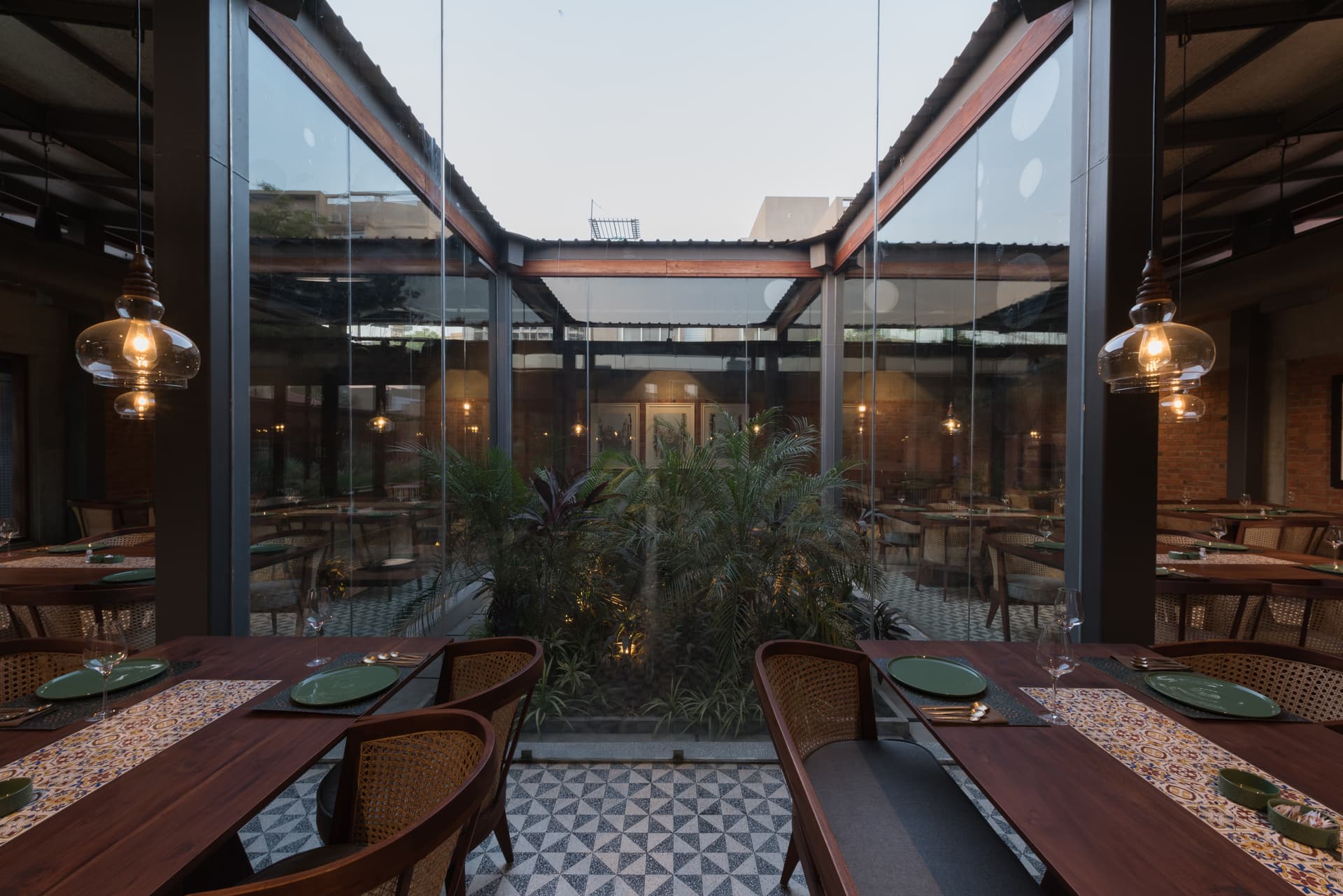 Under The Neem Trees open-air courtyard dining